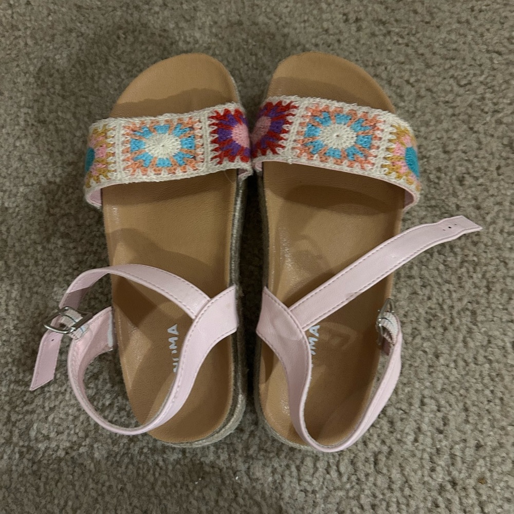 Pink Embroidered Girl’s Sandals